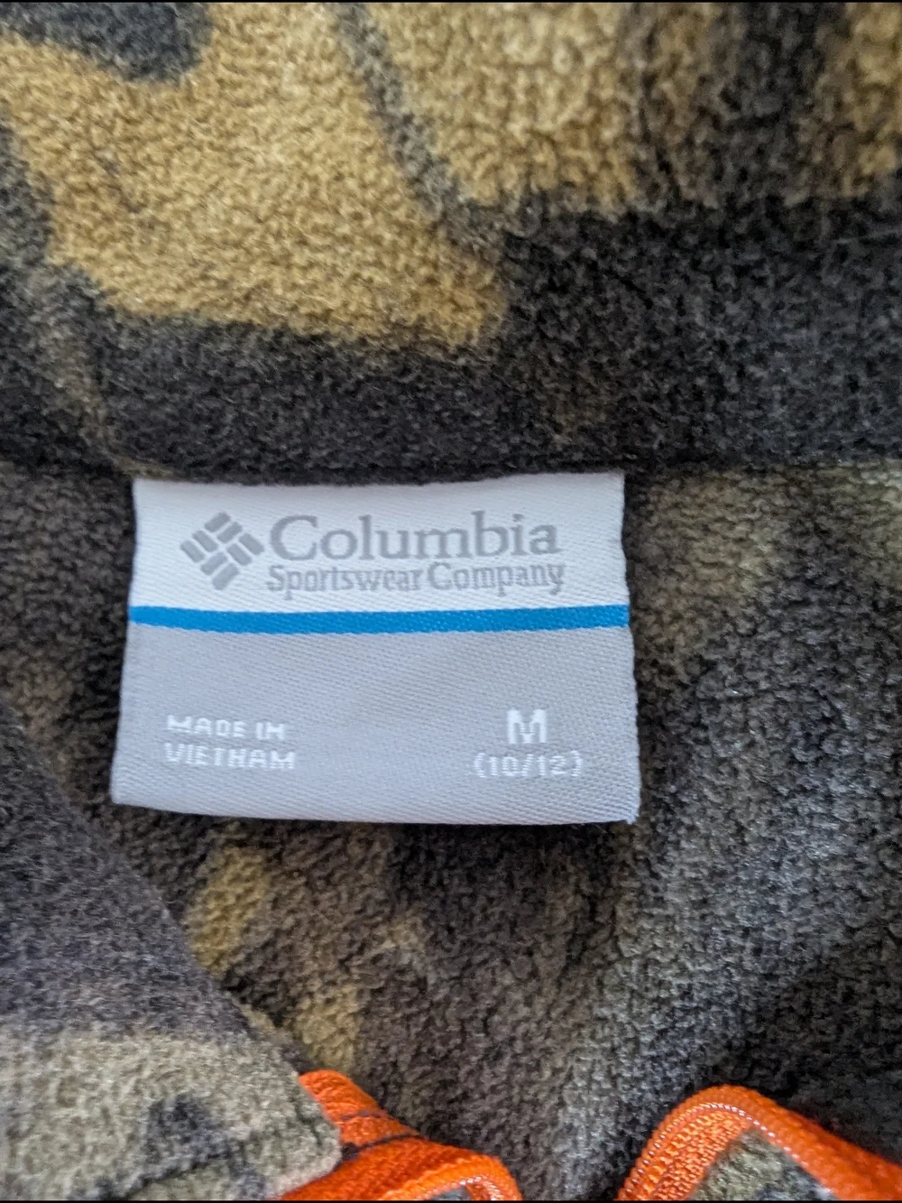 Columbia Camo Fleece Pullover Youth Medium 10/12 Quarter Zip Hunting RealTree
